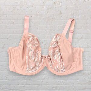 Sculptresse by Panache Women's Roxie Plunge Stretch Lace Pink Bra 34H